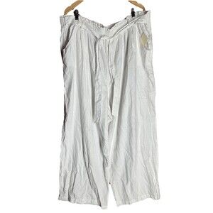 NWT Westbound Linen Blend Pull On Pants Womens 3XR Smocked Elastic Waist New